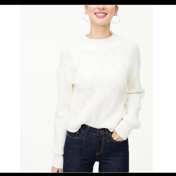 J. Crew Cream Cotton-blend cable mockneck sweater
Size Small - Picture 3 of 12